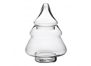 Transparentní skleněná dóza ve tvaru stromku - Ø 19*29 cm