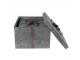 Zinkové antik úložné boxy s víky a mašlemi - 24*24*18 / 20*20*15 / 16*16*12 cm Clayre & Eef