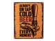 Oranžová nástěnná kovová cedule Cold Beer - 20*1*25 cm Clayre & Eef