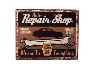 Nástěnná kovová cedule Auto Repair Shop - 25*1*20 cm