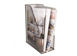 Hnědý drátěný pořadač na časopisy - 23*11*30 cm