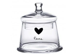 Skleněná dóza se srdíčkem Love Birds - Ø12*13 cm