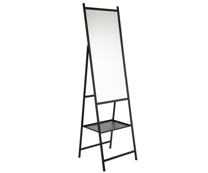 Stojací zrcadlo v černém kovovém rámu Industrial - 45*161 cm J-Line by Jolipa