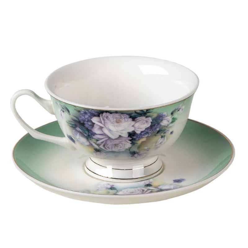 Porcelánový šálek a podšálek Garden IX - 12*10*6 / Ø 15*2 cm / 200 ml Clayre & Eef Porcelánový šálek a podšálek Garden IX - 12*10*6 / Ø 15*2 cm / 200 ml Clayre & Eef