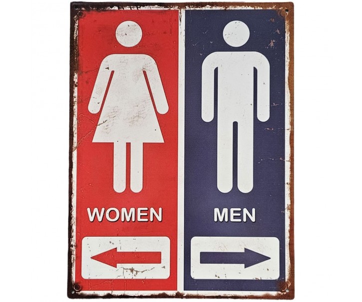 Nástěnná kovová cedule s panáčky Men Women - 25*33 cm Ostatn&iacute;