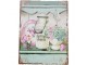 Zelená nástěnná kovová cedule s květy a bandaskou Paris - 25*33 cm Ostatn&iacute;