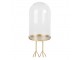Zlatý podnos na kuřích nožkách se skleněným poklopem - Ø 13*30 cm Clayre & Eef