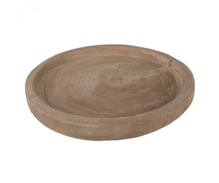Přírodní dekorativní dřevěná servírovací mísa/talíř - Ø 26*3 cm Clayre & Eef