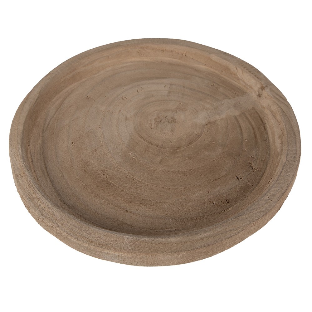 Přírodní dekorativní dřevěná servírovací mísa/talíř - Ø 26*3 cm Clayre & Eef Přírodní dekorativní dřevěná servírovací mísa/talíř - Ø 26*3 cm Clayre & Eef