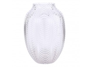Transparentní skleněná dekorační váza Leaf - Ø 14*18cm