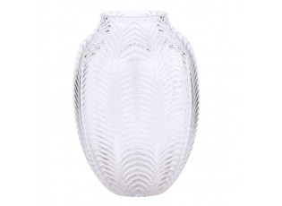 Transparentní skleněná dekorační váza Leaf - Ø 18*25cm
