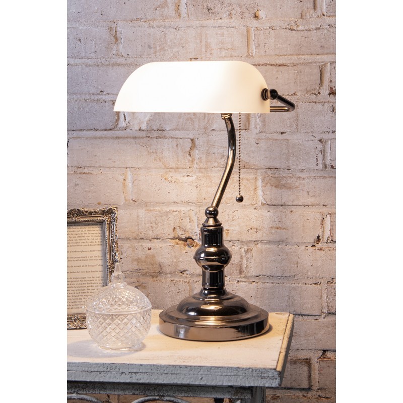Stolní bankovní lampa WhiteBank - 27*23*42 cm E27 / Max. 1x 60Watt Clayre & Eef Stolní bankovní lampa WhiteBank - 27*23*42 cm E27 / Max. 1x 60Watt Clayre & Eef