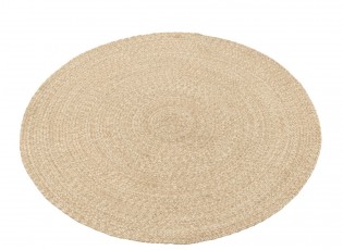 Venkovní přírodně-krémový kulatý koberec Miami Outdoor S - Ø 118 cm