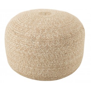 Venkovní přírodně-krémový kulatý puf Miami Outdoor - Ø 50*35 cm