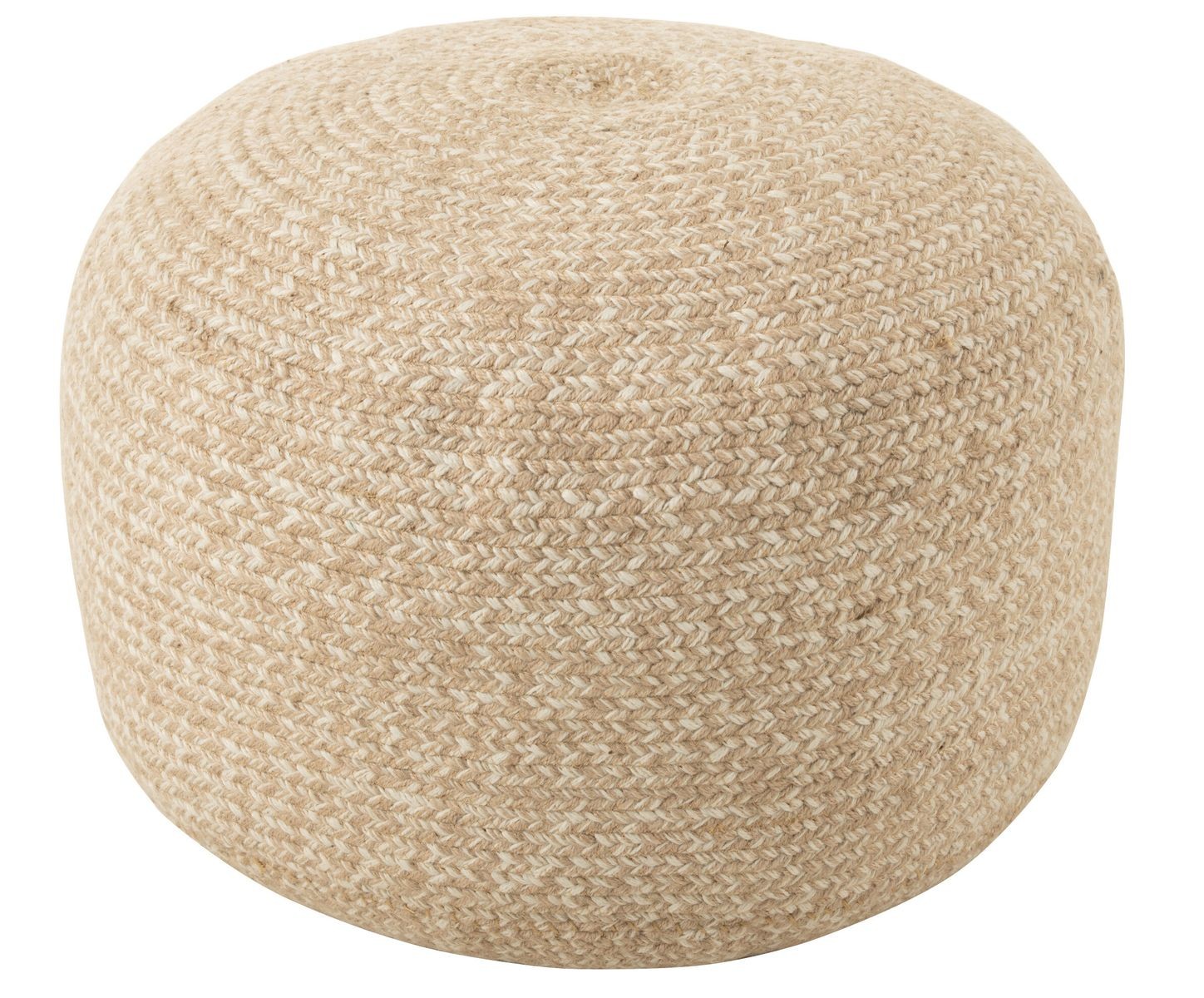 Venkovní přírodně-krémový kulatý puf Miami Outdoor - Ø 50*35 cm J-Line by Jolipa Venkovní přírodně-krémový kulatý puf Miami Outdoor - Ø 50*35 cm J-Line by Jolipa