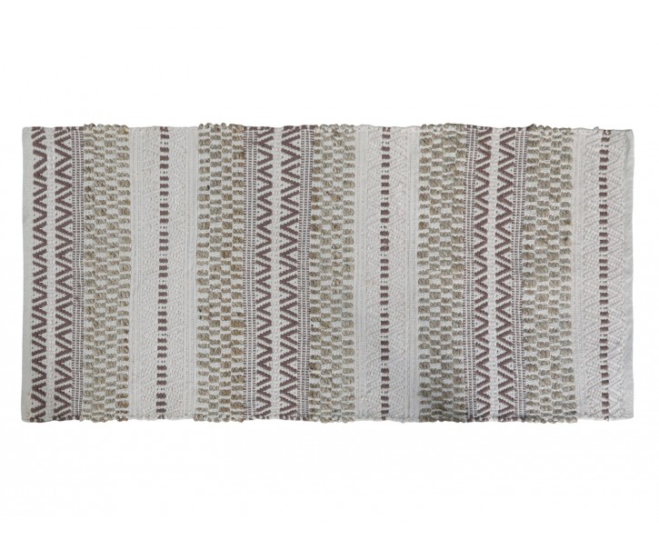 Béžový bavlněný koberec s ornamenty Rug stripes - 70*150 cm Chic Antique