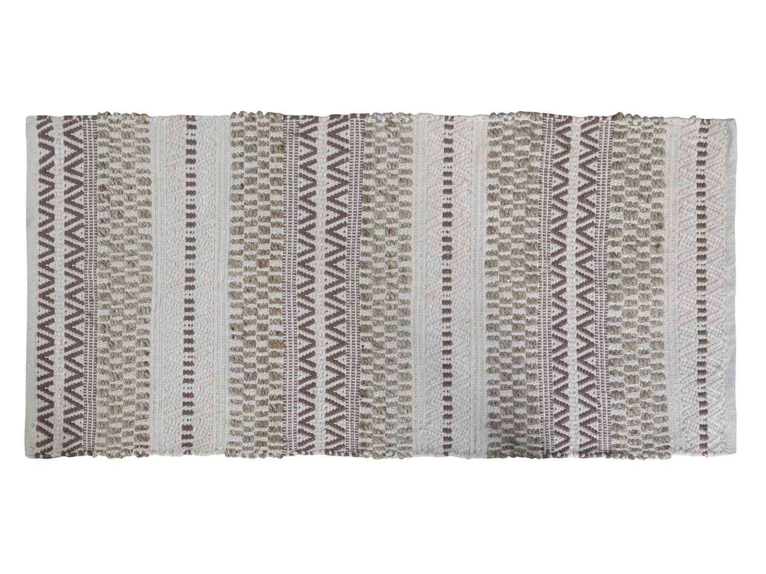 Béžový bavlněný koberec s ornamenty Rug stripes - 70*150 cm