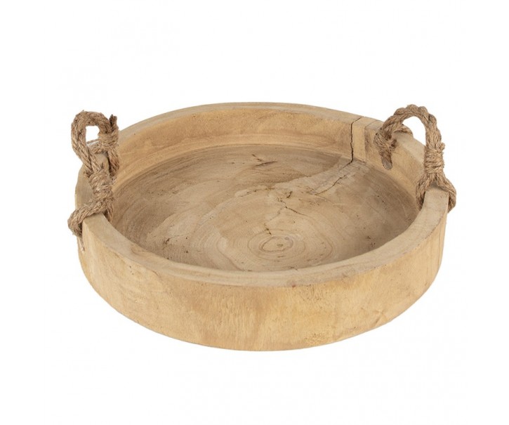 Dřevěný kulatý tác/ podnos - Ø 35*6 cm