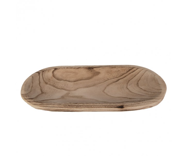 Přírodní dřevěná servírovací mísa/talíř - 40*18*4 cm Clayre & Eef