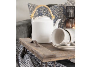 Bílá porcelánová konvice na čaj Nia - Ø 13*23 cm / 1500 ml