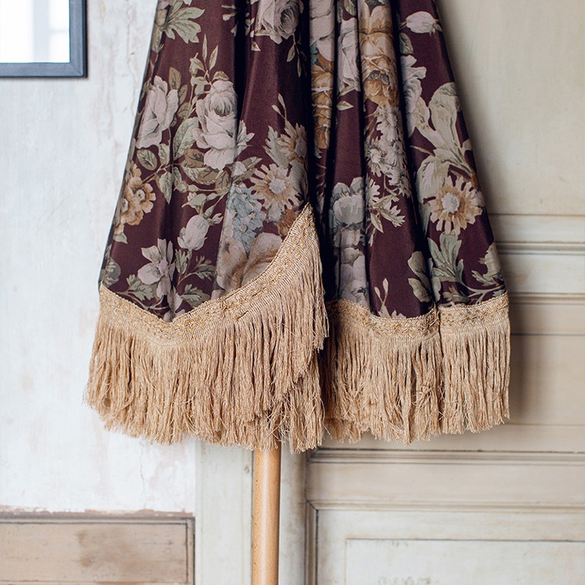 Hnědý slunečník Vintage Ombrellone Floreale - Ø 200*230 cm HKLIVING Hnědý slunečník Vintage Ombrellone Floreale - Ø 200*230 cm HKLIVING