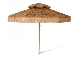 Hnědý rafiový slunečník Raffio Patio - Ø 300 cm