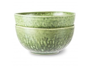 Set 2ks zelená keramická miska The Emeralds - Ø 16*7cm / 850ml