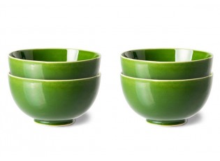 Set 4ks zelená keramická miska The Emeralds - Ø 12*6,5cm / 350ml