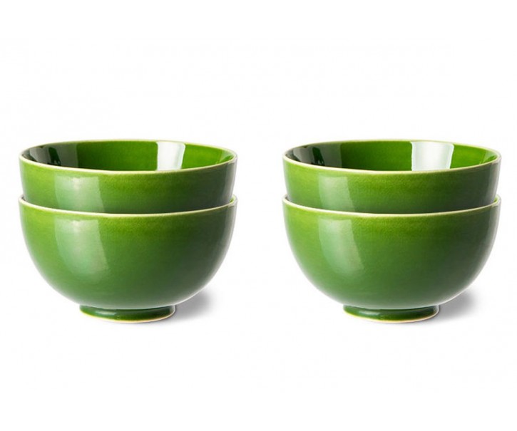 Set 4ks zelená keramická miska The Esmeralds - Ø 12*6,5cm HKLIVING