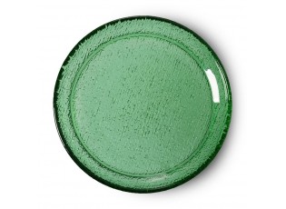 Zelený skleněný dezertní talíř The Emeralds - Ø 21*3cm