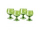 Set 4ks zelená lim sklenice na víno na nízké noze The Emeralds - Ø 8*11cm/ 250ml HKLIVING