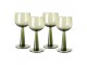 Set 4ks zelená oliv sklenice na víno na vysoké noze The Emeralds - Ø 8*17cm/ 200ml HKLIVING