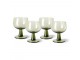 Set 4ks zelená oliv sklenice na víno na nízké noze The Emeralds - Ø 8*11cm/ 250ml HKLIVING