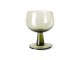 Set 4ks zelená oliv sklenice na víno na nízké noze The Emeralds - Ø 8*11cm/ 250ml HKLIVING