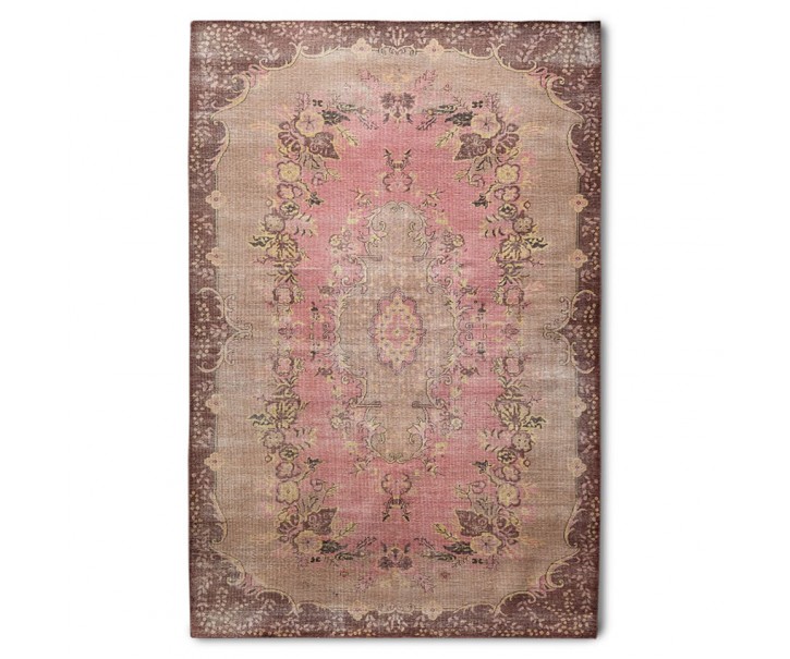 Růžový vlněný koberec s květinovým vzorem Floral pink - 200*300 cm HKLIVING