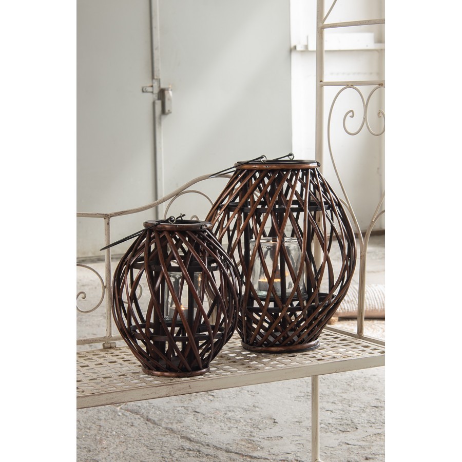 Hnědá závěsná dřevěná lucerna Eudo - Ø 26*30 cm Clayre & Eef Hnědá závěsná dřevěná lucerna Eudo - Ø 26*30 cm Clayre & Eef