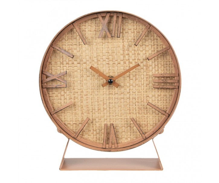 Hnědé antik stolní hodiny Villiam - 20*6*24cm / 1*AA Clayre & Eef