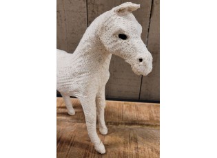 Béžová antik dekorace socha kůň M - 34*8*30 cm