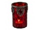 Červený skleněný zdobený svícen Rot - Ø 9*14 cm Clayre & Eef