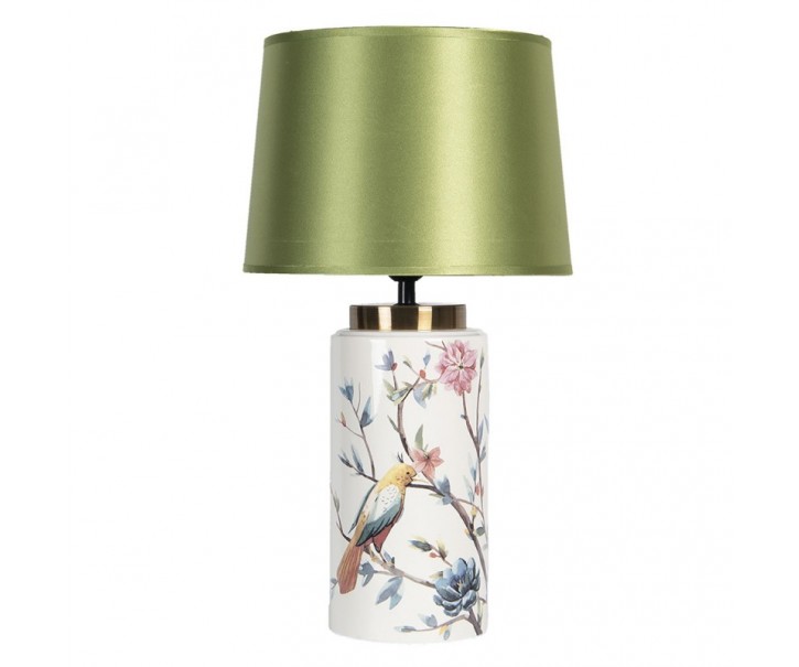 Stolní lampa se zeleným stínidlem Japonais – Ø 27*35 cm E27/max 1*60W Clayre & Eef