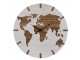 Hnědo-béžové antik nástěnné hodiny s mapou World - Ø 60*4 cm / 1*AA Clayre & Eef