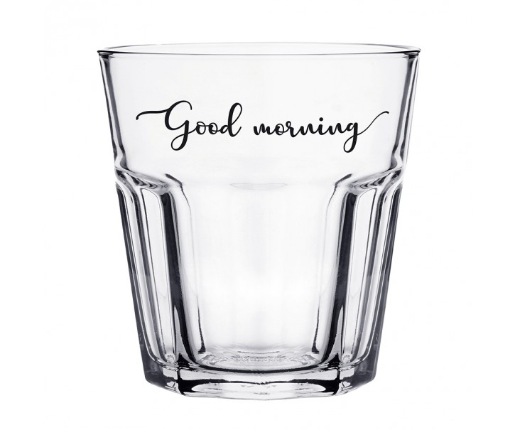 Sklenička s nápisem Good morning - Ø8*10 cm / 250 ml Clayre & Eef