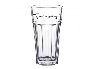 Sklenička s nápisem Good morning - Ø 8*15 cm / 320 ml