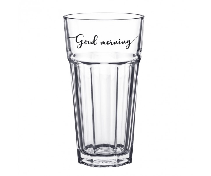 Sklenička s nápisem Good morning - Ø 8*15 cm / 320 ml Clayre & Eef