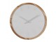 Bílo-hnědé minimalistické nástěnné hodiny - Ø 50*4 cm / 1*AA Clayre & Eef