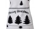 Bílá bavlněná zástěra se stromky Black&White X-Mas - 70*85 cm Clayre & Eef