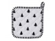 Bílo-černá bavlněná chňapka - podložka se stromky Black&White X-Mas - 20*20 cm Clayre & Eef