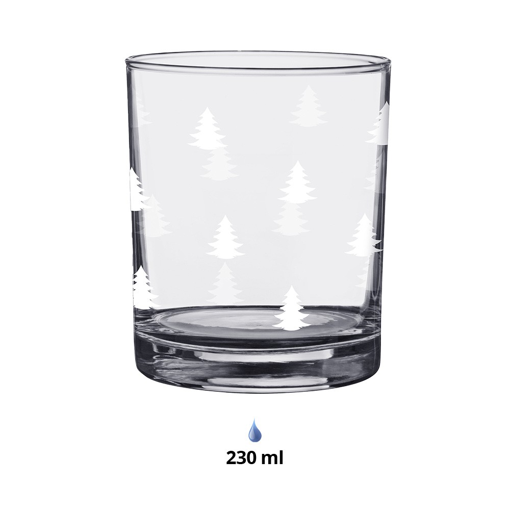 Sklenička na pití s bílými stromky Black&White X-Mas - Ø 7*9 cm / 230 ml Clayre & Eef Sklenička na pití s bílými stromky Black&White X-Mas - Ø 7*9 cm / 230 ml Clayre & Eef
