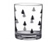 Sklenička na pití s černými stromky Black&White X-Mas - Ø 7*9 cm / 230 ml Clayre & Eef
