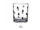 Sklenička na pití s černými stromky Black&White X-Mas - Ø 7*9 cm / 230 ml Clayre & Eef